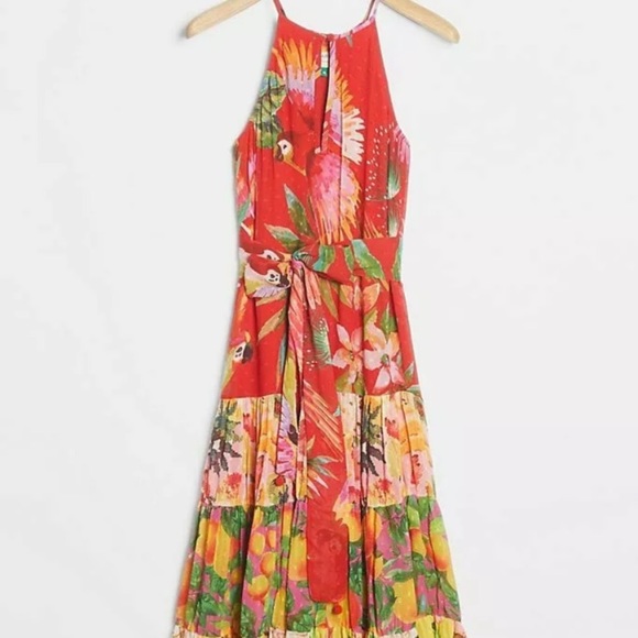 ❤️SOLD❤️Anthro Farm Rio Macaw Dress Medium New - Picture 4 of 7